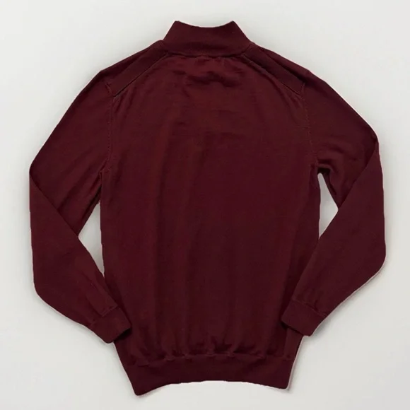 HUGO BOSS Porsche Borselli 1/4 Zip Mock Neck Wool Sweater Mens Small Lightweight